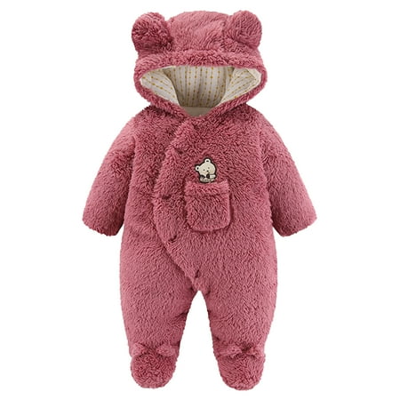 

2024 New Newborn Infant Baby Boys Bumper Jacket for Girls Cartoon Bear Hooded Teens Winter Coats for Girls Romper Fleece Jumpsuit Coat Kids Jacket And Pants Glitter Jacket for Girls Snowboard Jacket