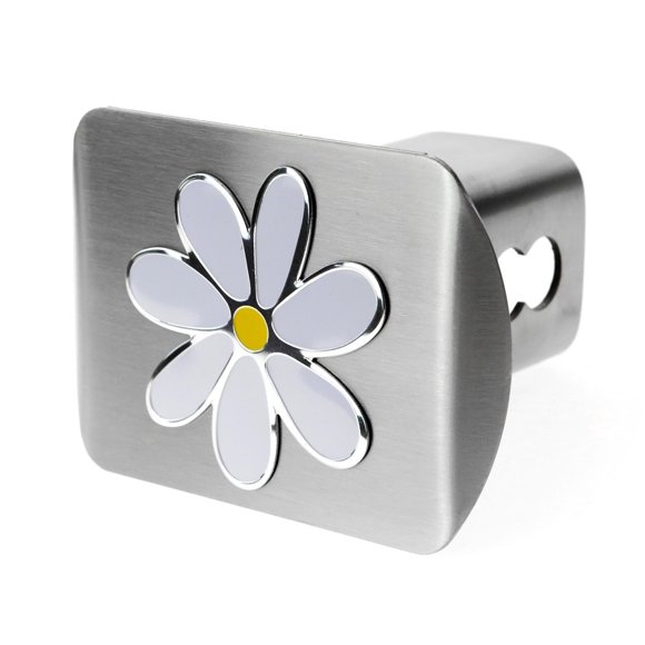 LFPartS Plumeria Flower 3D Emblem Metal Trailer Hitch Cover Fits 2" Receivers