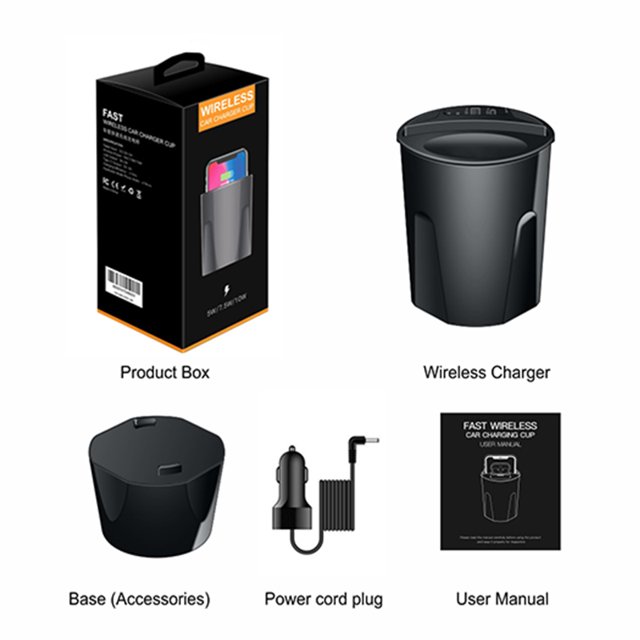 X9 Car Cup Cargador Inalámbrico 3 En 1 Compatible Con Teléfonos Qi Carga Conveniente Cargador De Taza De Larga Duración sonducket HA014345-00