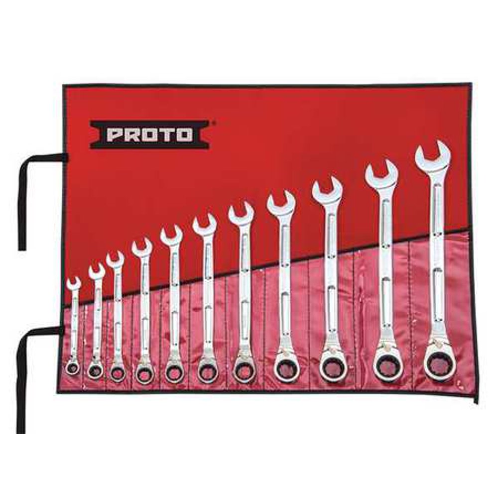 PROTO JSCV11SA Ratcheting Wrench Set,Pieces 11