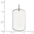 thumbnail image 3 of White Sterling Silver Charm Pendant 33 mm 16 Polished Dog Tag, 3 of 3