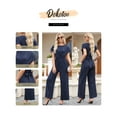thumbnail image 4 of DOKOTOO Jumpsuits for Women One Piece Elegant Front Crisscross Wide Leg Jumpsuits Dressy Casual Ladies Jumpsuit, 4 of 10