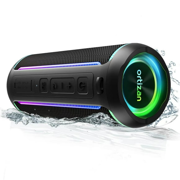 Ortizan Portable Bluetooth Speaker, 40W Loud Sound and Deep Bass, IPX7 Waterproof, True Wireless Stereo, Bluetooth 5.3, Colorful Flashing Lights, Pre