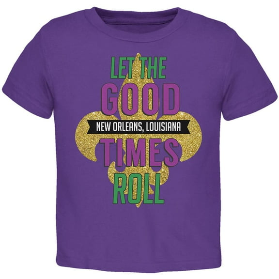 Mardi Gras Let the Good Times Roll Toddler T Shirt Purple 3T