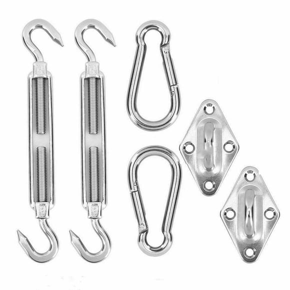 Mistaha Stainless Steel Sun Shade Sail Installation Kit with Turnbuckles, Hooks, and Pad Eyes - Durable and Easy-to-Use Option for Outdoor Shade Solutions