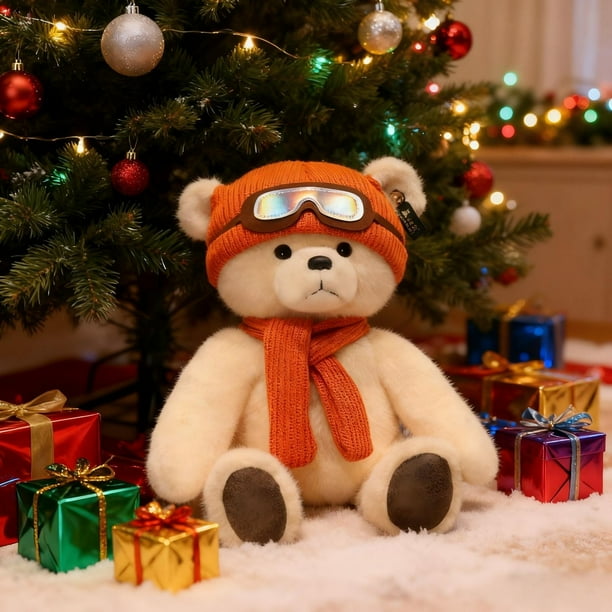 Juguetes y pasatiempos, juguetes, peluches, oso de peluche clásico marrón con capucha y peluche coleccionable para regalo de Navidad, oso de peluche artesanal.