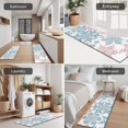 thumbnail image 5 of Blue and Pink Christmas Snowflake Pattern Kitchen Rugs Sets Of 3,Kitchen Runner Rugs Non Skid Washable,Decorative Kitchen Floor Mats for Kitchen,Sink,Laundry,17"x30"+ 17"x47" + 17"x59", 5 of 6