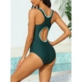 thumbnail image 7 of Charmo Womens Zipper One Piece Sport Swimwear Color Blocked Surfing Bathing Suit, 7 of 7