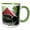Green/White, variant on 3drose, Covered Bridge Traditional Red Pemigewasset River New Hampshire, 11oz Two-tone Black Mug