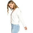 thumbnail image 3 of Love Tree Women's Color Block Crop Cardigan Sweater (Medium, Mauve), 3 of 4