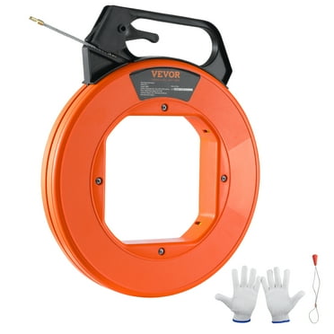 BENTISM Fish Tape Wire Cable Line Puller 100ft 3/16in Fiberglass High Plastic Case