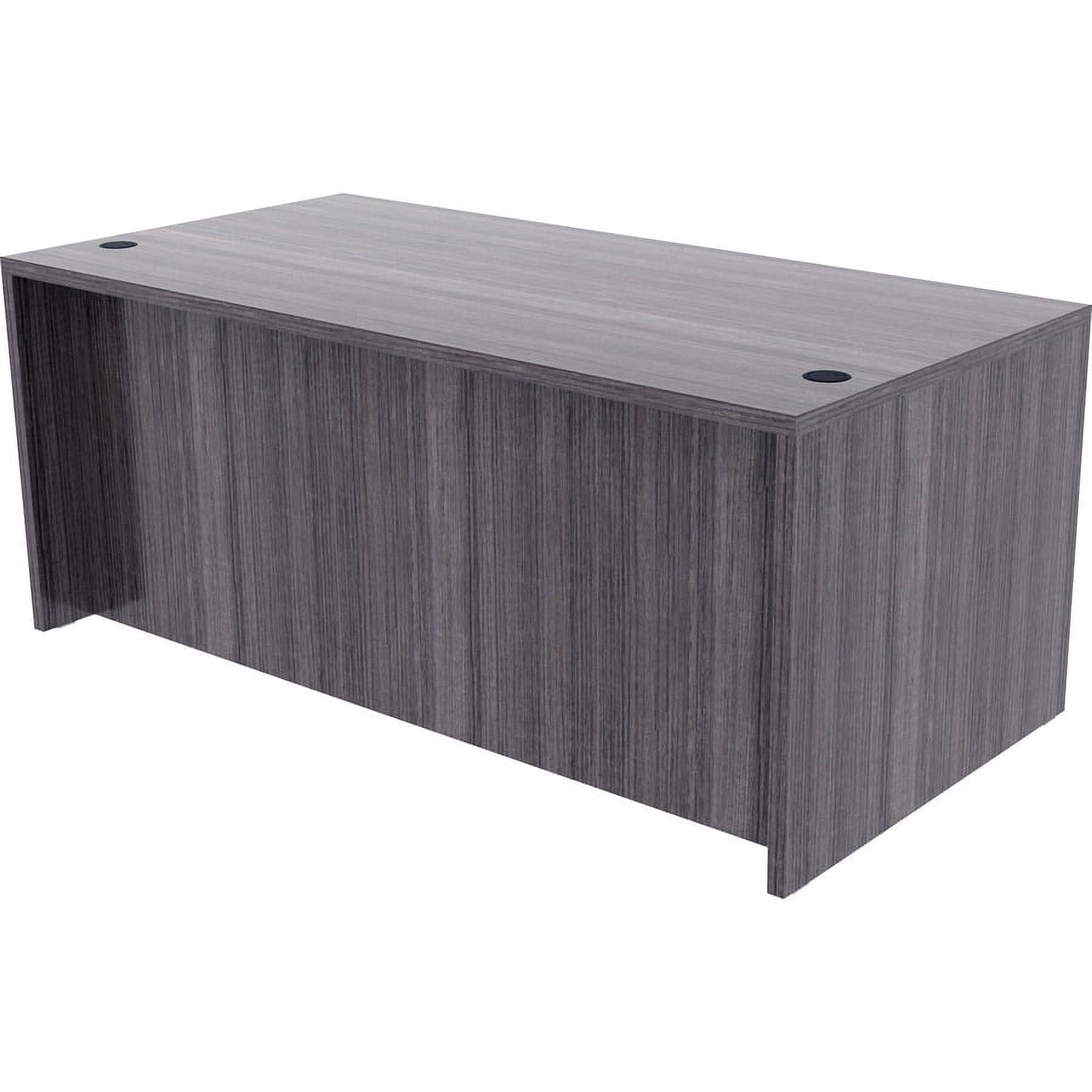 Lorell LLR69550 Weathered Charcoal L-Shaped Laminate Rectangular Desking, Charcoal Gray - 72 x 36 x 29.5 in.