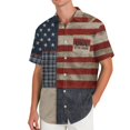 thumbnail image 2 of Domuza Men's Independence Day Shirts Usa Flag Print Casual Lapel Button Up Short Sleeve T-Shirts 2026 Summer Fashion Comfy Tops with Pockets Coffee XL, 2 of 5