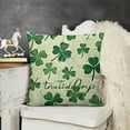 thumbnail image 2 of YINGXI ST Patricks Day Throw Pillow Covers,Green Shamrocks Decoration for Sofa Couch 18x18in, 2 of 5