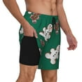 thumbnail image 3 of Haiem Gingerbread Snowman Cookies Mens Swim Trunks with Compression Liner 2 in 1 Swimming Shorts Stretch Swimwear Quick Dry,Board Shorts-X-Large, 3 of 9