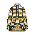 thumbnail image 3 of Sunflower and Stripe Black Pattern Backpack for School, Cute School Bag with Adjustable Shoulder Straps and Padded Back, 15.3"x11"x7.1", 3 of 5