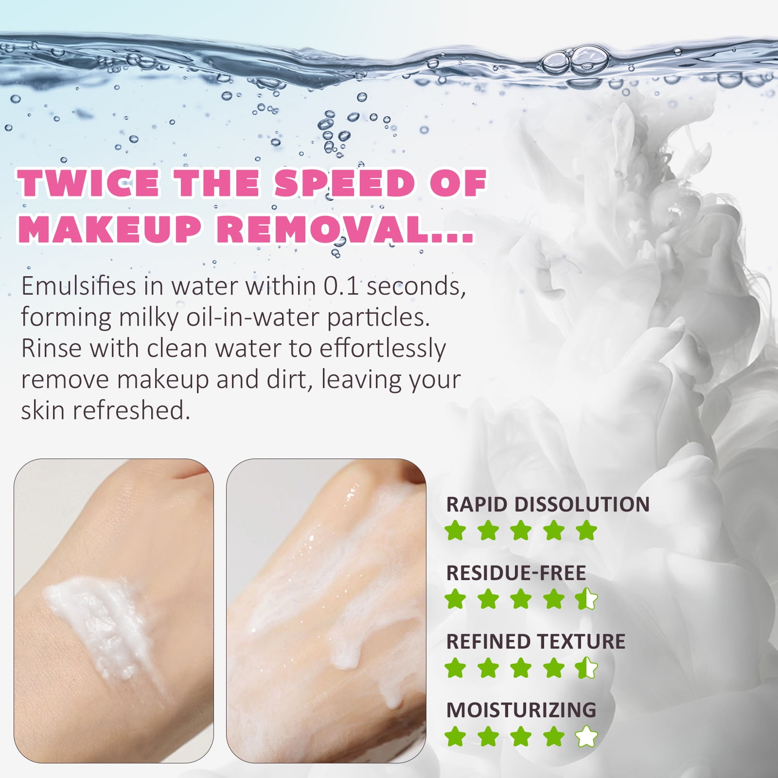 Ikzee Cleansing Balm,Melts Away Waterproof Make-Up/Oil,Face