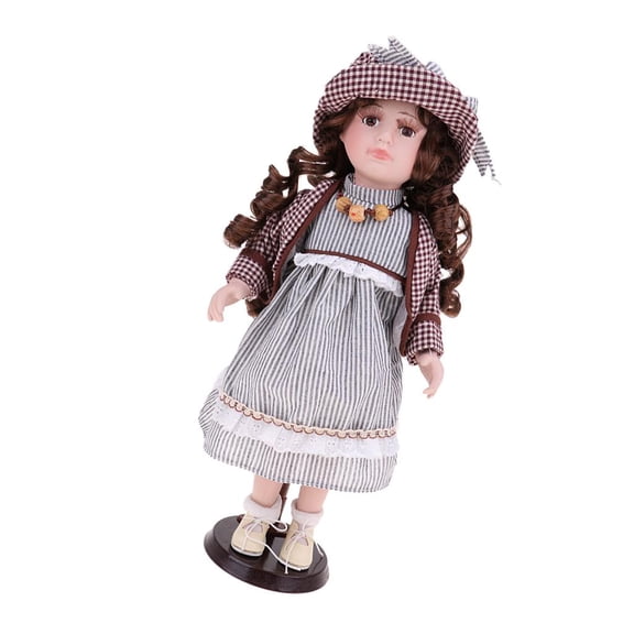 Muñecas de porcelana, Muñecas de porcelana para niñas, Muñeca de porcelana con soporte, Muñeca de porcelana Victoria, Muñecas de porcelana cobrables, Muñecas de porcelana de 16 pulgadas