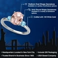 thumbnail image 2 of Gem Stone King 14K White Gold Peach Nano Morganite and Swiss Blue Topaz Engagement Ring for Women | 2.62 Cttw | Oval 10X8MM | Gemstone October Birthstone | Size 7, 2 of 6