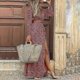 thumbnail image 1 of Women's Bohemian floral long-sleeved V-neck dress, 1 of 1