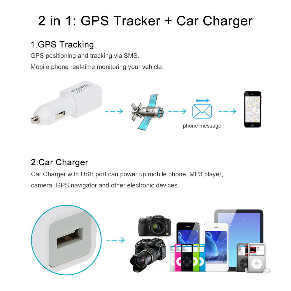 Real Time GSM/GPRS Tracking Micro USB Cable Car Vehicle Chargers GPS Tracker CHU 