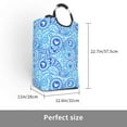 thumbnail image 3 of Waterproof Collapsible Laundry Hamper, Blue Paisley Pattern Aluminum Handle Laundry Bag Storage Basket, 50L, 3 of 6