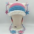 thumbnail image 2 of RUTAYY Women's Halloween Earflap Hat Star Stripes Winter Knitted Party Hats Sky Blue, 2 of 4