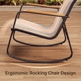 thumbnail image 3 of Noelse Patio Furniture Set, 4 Piece Textilene Conversation Set with 2 Rocking Chairs and Coffee Table, Perfect for Lawn, Garden, Poolside, Stripe, 3 of 10
