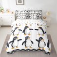thumbnail image 2 of Penguin Bed in a Bag Queen Comforter Set 7 Piece Polar Animal Bedding Sets,Cute Birds Sheet Set with Comforter Coastal Creature Bed Set,Black and White Kawaii Room Decor, 2 of 5