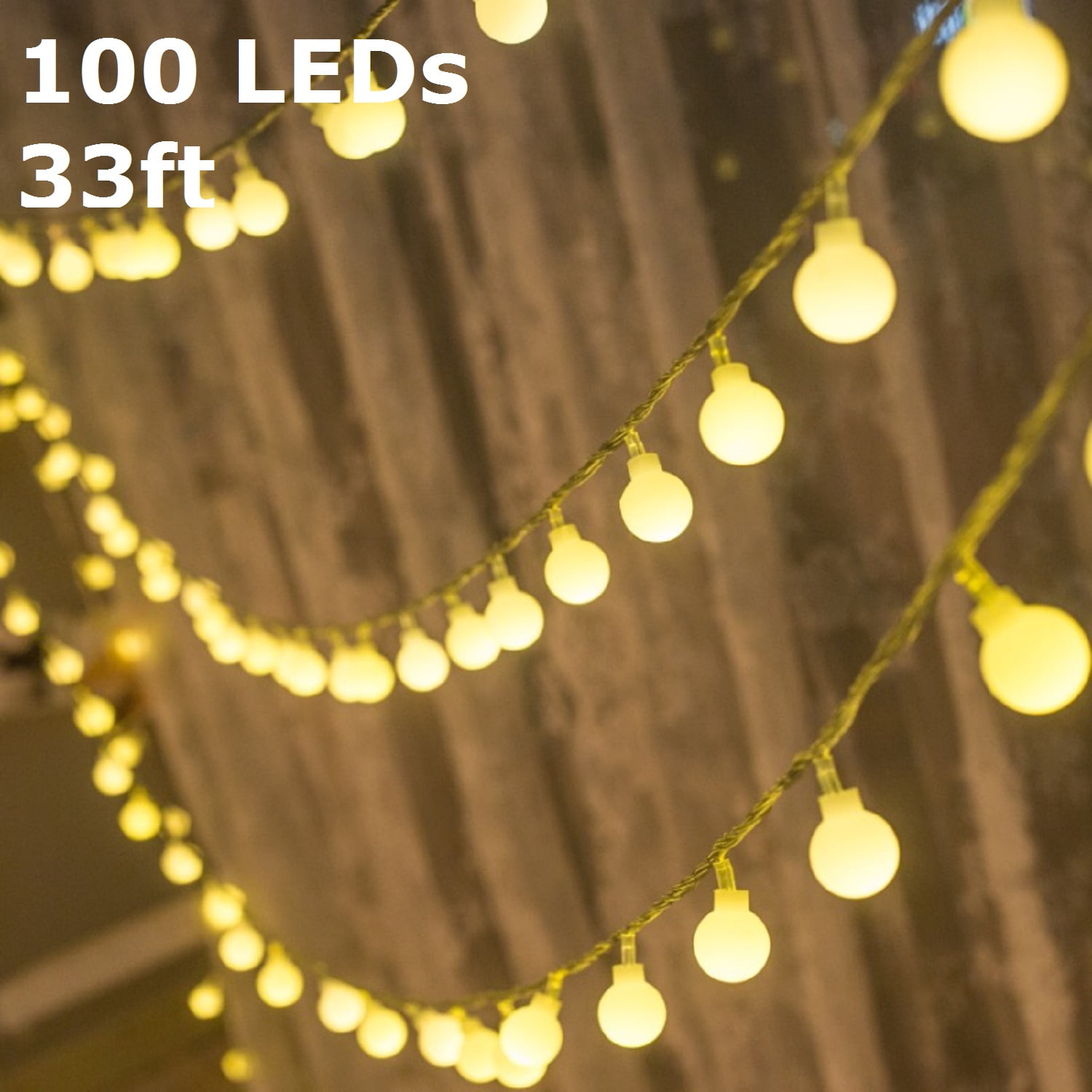 10 LED String Lights bulbs Globe Warm White Indoor Outdoor Gardens Party Decor 