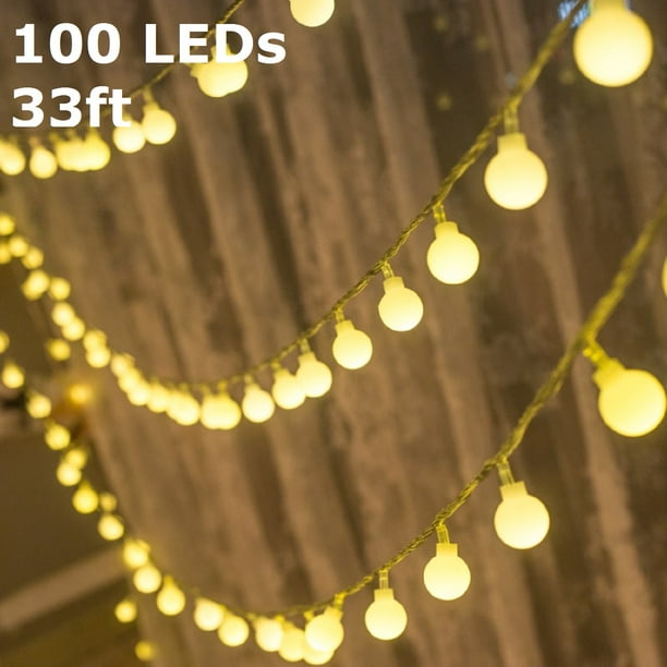 Torchstar Led 100 Leds Globe String, Led String Lights Warm White