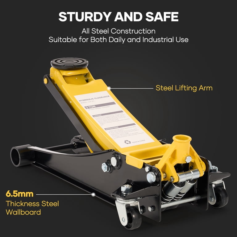 Naipo 3-Ton Low Profile Floor Jack with Dual Piston Pump photo 6