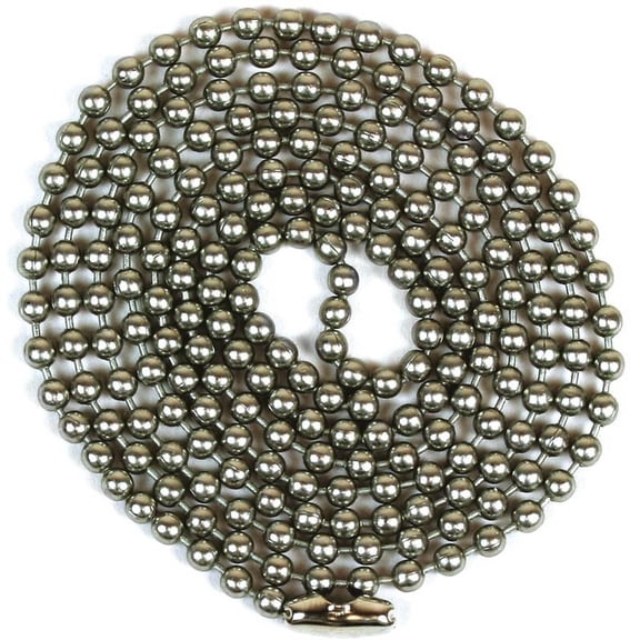 Jandorf 60324 Beaded Chain with Connector, 3 ft L, Brushed Pewter