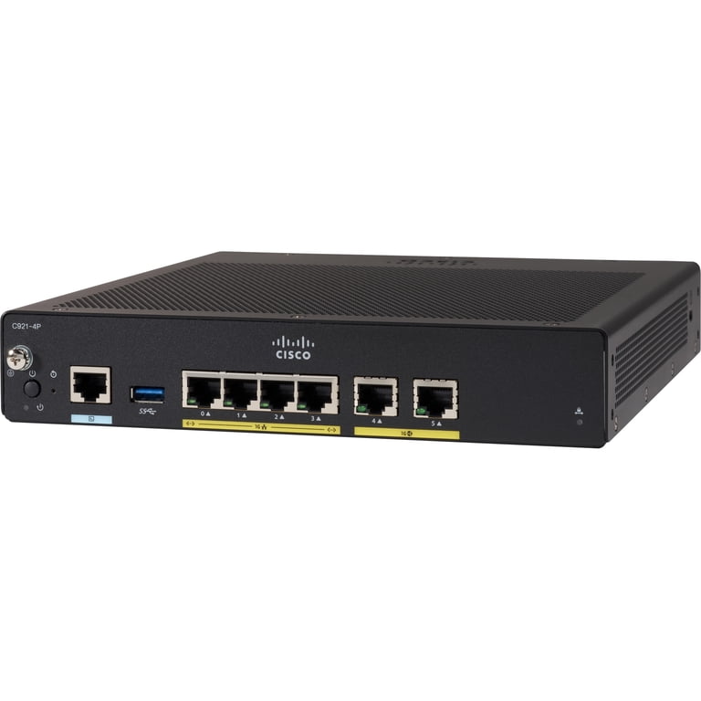Routeur Cisco ISR C921-4P (modèle C921) - Version 4P-LTE, Fonctionne Parfaitement - Support Antenne Endommagé - Occasion