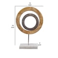 thumbnail image 5 of 18 Inch Accent Decor, Concentric Rings, Brown Mango Wood on a Marble Base- Saltoro Sherpi, 5 of 5