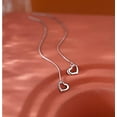 thumbnail image 5 of Solid 925 Sterling Silver Love Heart Chain Dangle Earrings Drops for Women Teens Heart Tassel Dangle Earrings Threader, 5 of 7