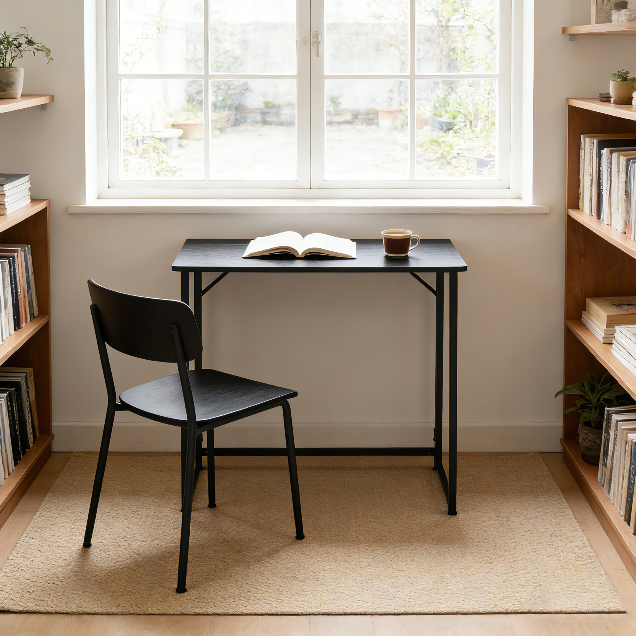 EDX 31.5" Folding Computer Desk, Oak photo 2