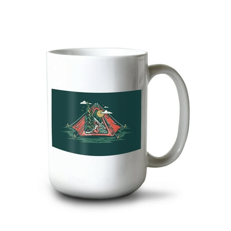

Lantern Press 15 fl oz Ceramic Mug Tent Distressed Vector Dishwasher & Microwave Safe