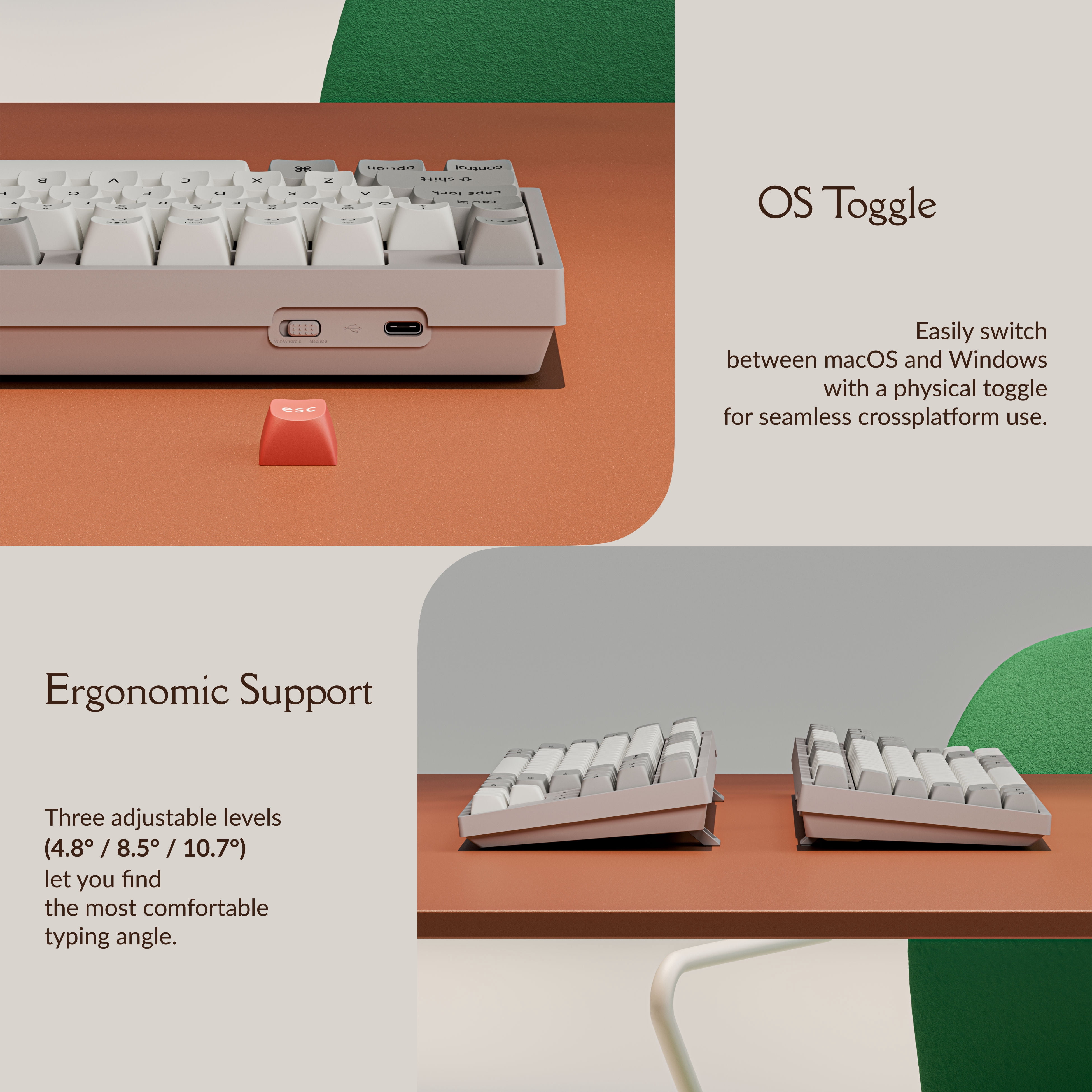 Keychron C1 Pro 8K QMK Wired Custom Mechanical Gaming Keyboard TKL, Keychron Super Linear Red Switch