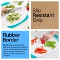 thumbnail image 4 of GORILLA GRIP Oversized 100% BPA Free Reversible Kitchen Cutting Board Set of 3, Juice Grooves, Dishwasher Safe, Turquoise, 4 of 10