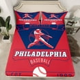 thumbnail image 2 of jejeloiu Baseball Game Twin Sheet Sets,Sport City Twin Fitted Sheet,Philadelphia Flat Sheet For Boys Teens,Ultra Soft Home Decor,3 Pieces, 2 of 7