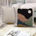 thumbnail image 4 of SHIBA-Boho Pillow Covers 18x18 Inch, Mid Century Sunrise Throw Pillow Covers Abstract Arch Linen Pillow Cases for Sofa Couch Car, Set of 4 (No Inserts), 4 of 4