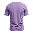 thumbnail image 4 of V Neck T Shirts Men Short Sleeve Breathable Lightweight Tshirts Summer Casual Stylish Solid Color Regular Fit T Shirt Light Purple 3XL, 4 of 4