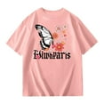 thumbnail image 2 of MIXUE Kids Girls Tops & T-Shirts Summer Butterfly Print Floral Round Neck Short Sleeve Casual Stretch Comfortable Pullover T-shirts Sportwear,Pink,8-9 Years, 2 of 4