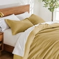 thumbnail image 4 of Levtex Home - Cloud Waffle Duvet Cover Set - Twin Duvet Cover + One Standard Pillow Case - Waffle Weave - Ochre - Duvet Cover (68 x 88in.) and Pillow Case (26 x 20in.) - Cotton, 4 of 9