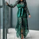 thumbnail image 5 of Plus Size Women's Elegant Lace Hollow Out Dress Vintage Patchwork Mermaid Dress Autumn Asymmetric Hem Evening Party Dress, 5 of 5