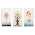 thumbnail image 2 of Designart "Impression of Solitude Minimal Watercolor Single Tree I" Landscape Trees Framed Wall Art Set Of 3 - Pink Trees Frame Canvas Set For Living Room Decor, 2 of 6