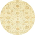 thumbnail image 1 of Ahgly Company Machine Washable Indoor Round Abstract Mustard Yellow Area Rugs, 8' Round, 1 of 7