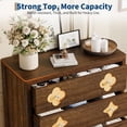 thumbnail image 5 of Dresser for Bedroom with 5 Drawers, 45'' Tall Chest of Large Decorative Drawer Front with Large Clothes Storage Cabinet, Wood Bedroom Dresser, TV Stand for Nursery, Living Room, Enterway, 5 of 9