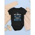 thumbnail image 3 of My Uncle Wears Combat Boots Bodysuit Infant -Navy Designs,  18 Months, 3 of 4
